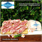 Lamb collar SHOULDER FOREQUARTER BONE-IN frozen CHOPS 1cm 3/8" (price/pack 600g 3-4pcs) brand Wammco / Midfield / WhiteStripe